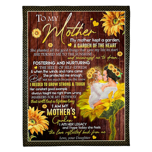 Sunflower To My Mother A Garden Of The Heart 50 x 60 Inch Flannel Blanket For Cozy Bedroom And Sofa Decor