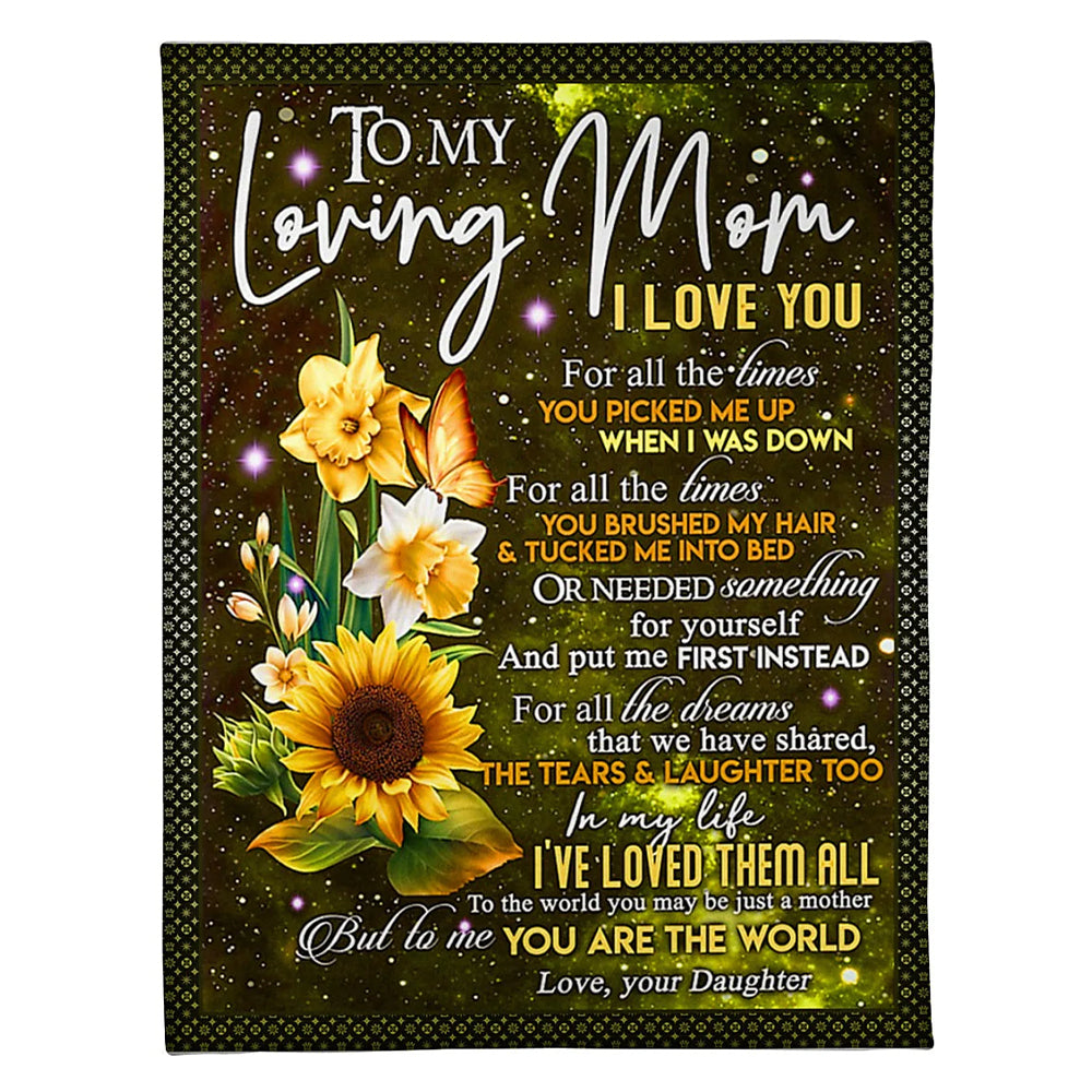 Sunflower Inspiring Family Hero Message 50 x 60 Inch Flannel Blanket For Cozy Bedroom And Sofa Decor