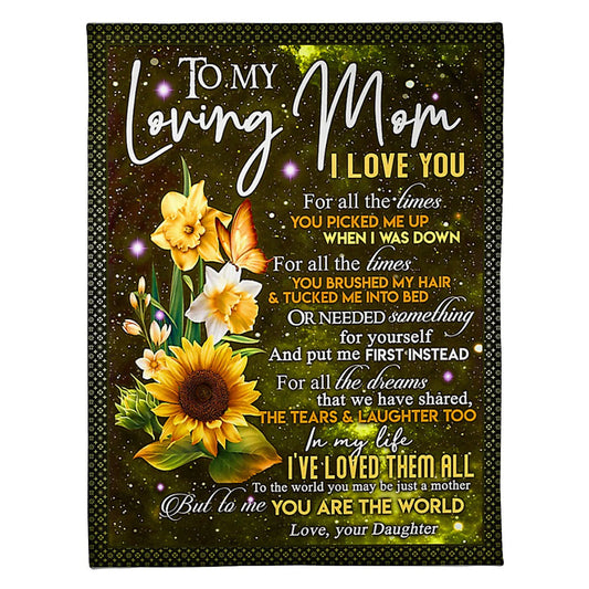Sunflower Inspiring Family Hero Message 50 x 60 Inch Flannel Blanket For Cozy Bedroom And Sofa Decor