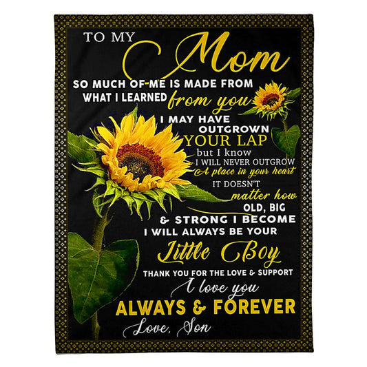 Sunflower Deep Appreciation Message Little Boy 50 x 60 Inch Flannel Blanket For Cozy Bedroom And Sofa Decor