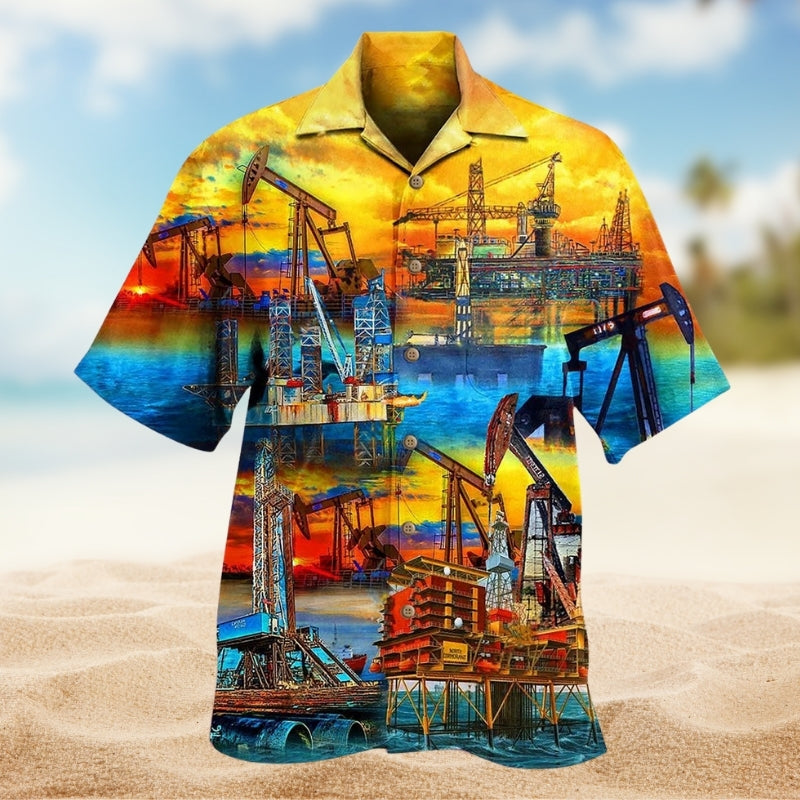 Sunset At The Oil Field Limited Edition – Hawaiian Shirt