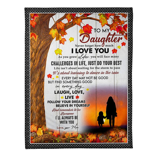 Sunset Dream Big Encouragement Mom To Daughter 50 x 60 Inch Flannel Blanket For Cozy Bedroom And Sofa Decor