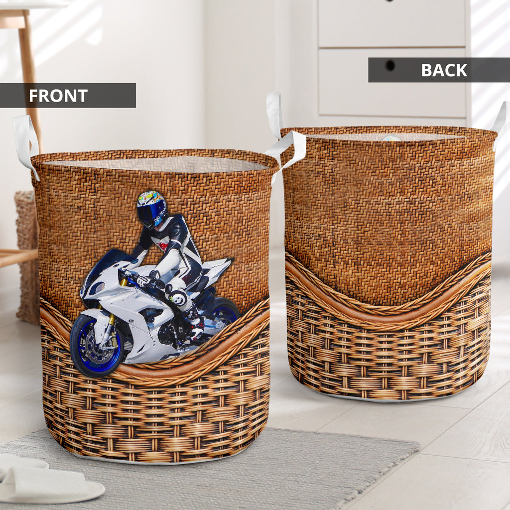 Super Bike Rattan Teaxture - Laundry Basket - Owls Matrix LTD