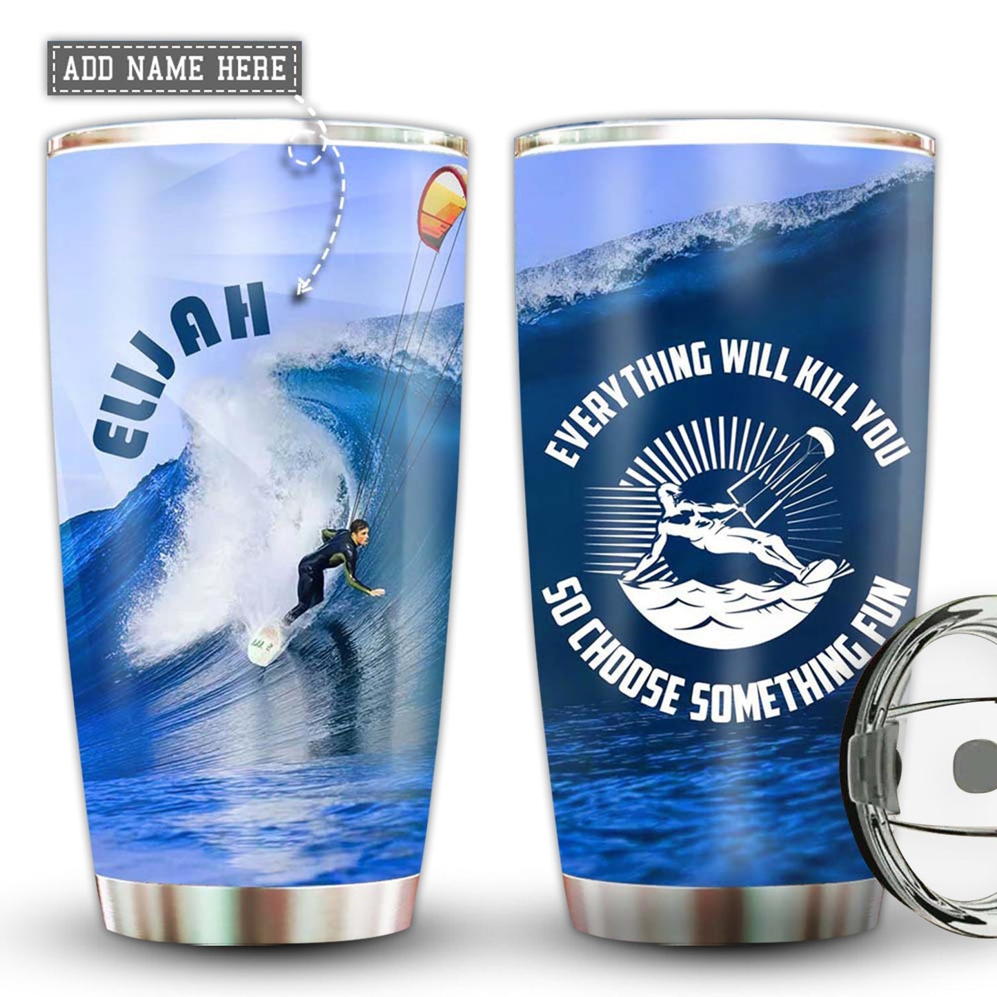 Surfing Adventure Extreme Sport Personalized 20 Oz Tumbler