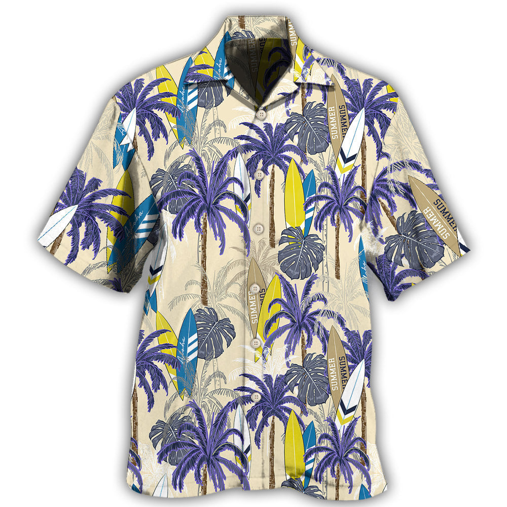 Surfing Beach Tropical Leaf Design – Hawaiian Shirt