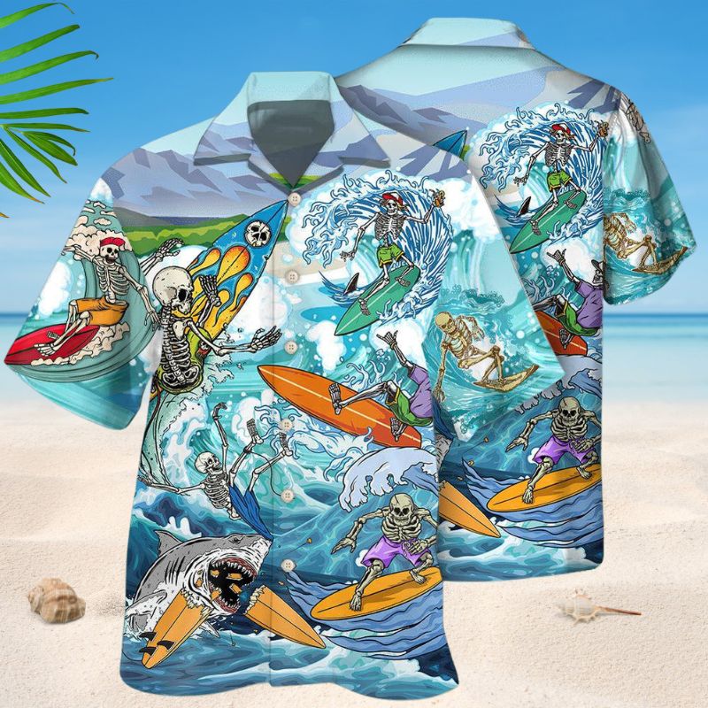 Surfing Skull Cool Style – Hawaiian Shirt