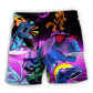 Neon Dinosaur T Rex Fantasy – Beach Short