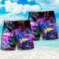 Neon Dinosaur T Rex Fantasy – Beach Short