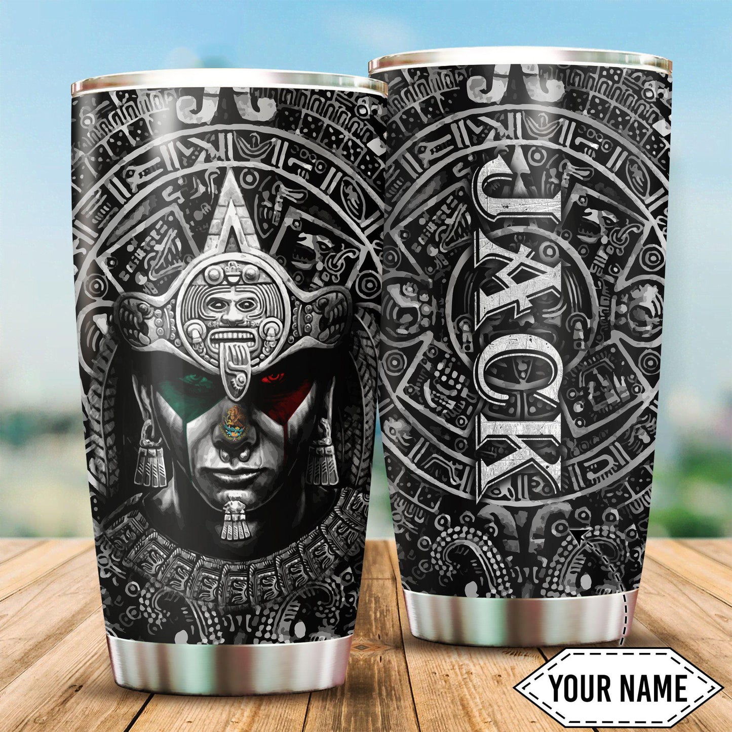 Aztec Mexico Black Personalized 20 Oz Tumbler