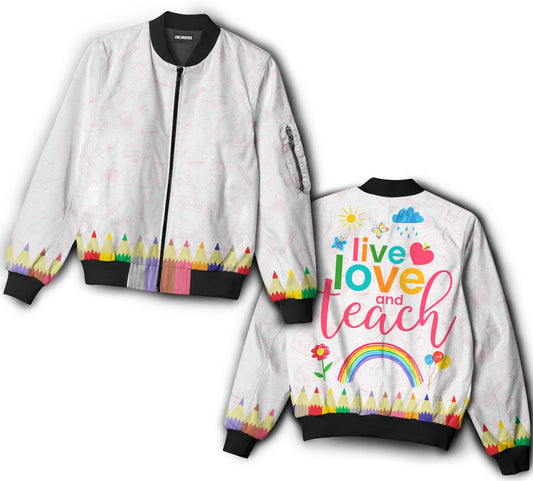 Teach live and love - Bomber jacket - BOMJ03TNH070921-Owls Matrix