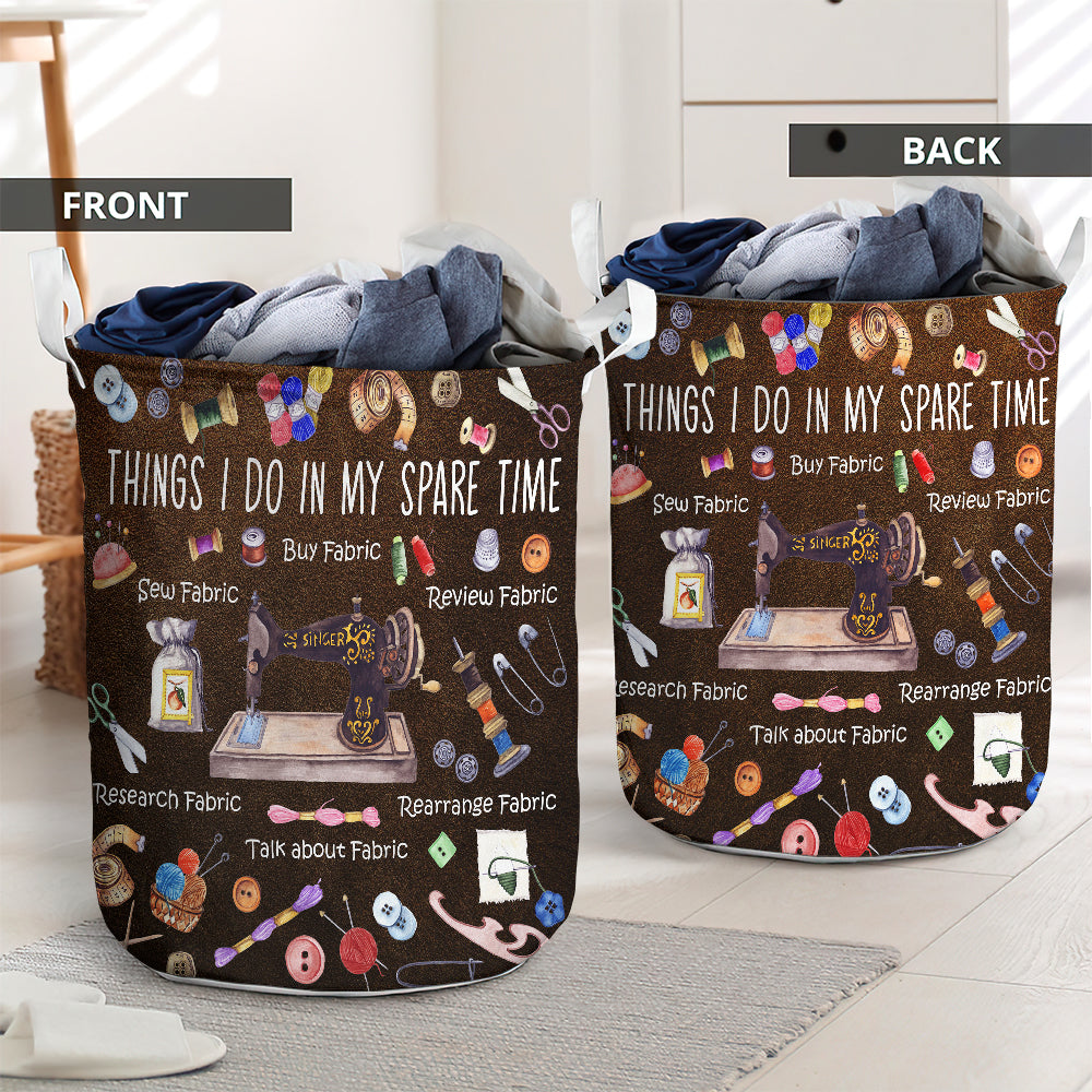 Things I do in my spare time sewing - Laundry basket - LAUB06TNH240222 - Owls Matrix LTD