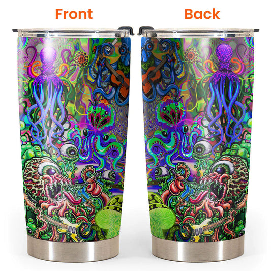 Hippie Funny Octopus Love Music Colorful Ocean 20 Oz Tumbler