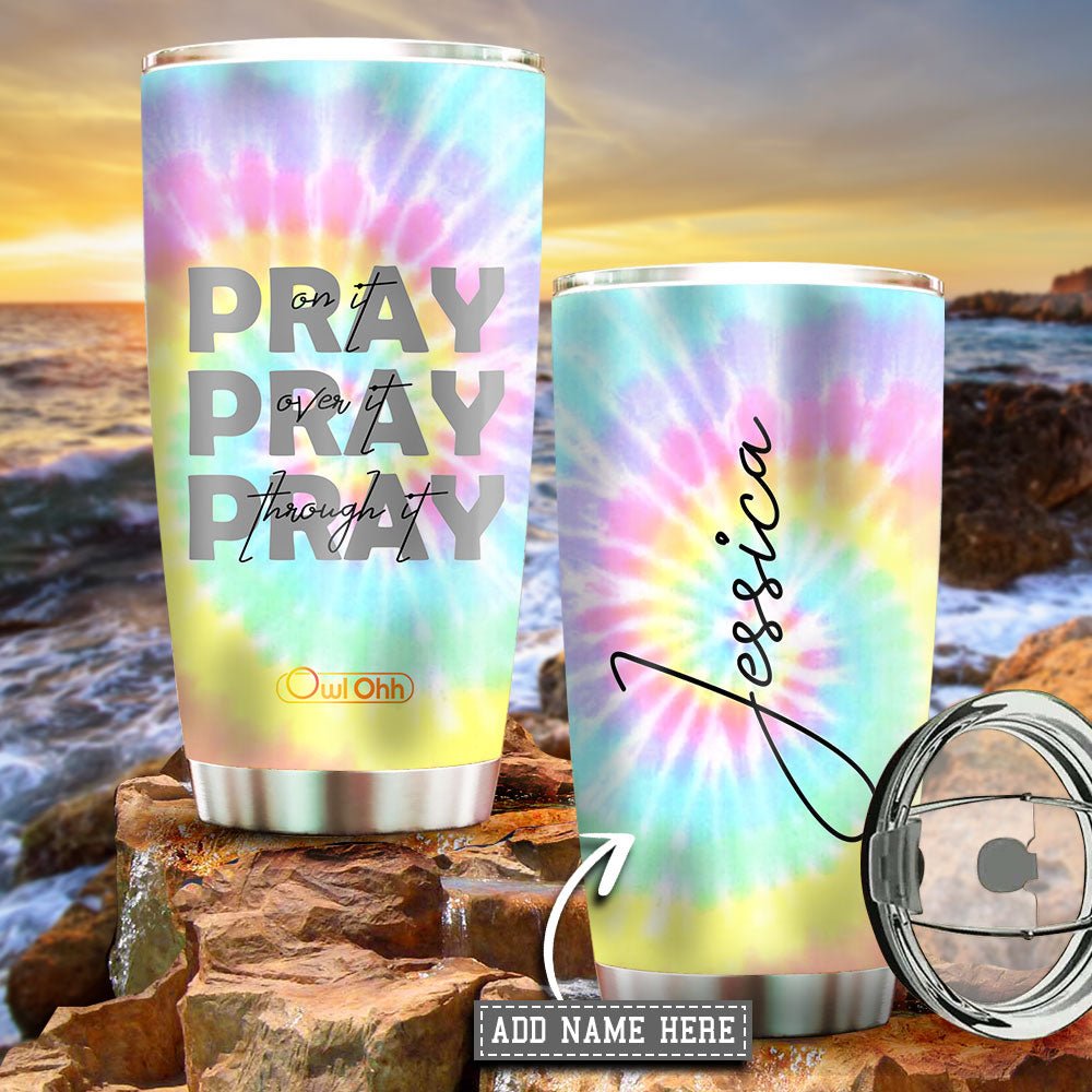 Hippie Pray Faith Tie Dye Personalized 20 Oz Tumbler