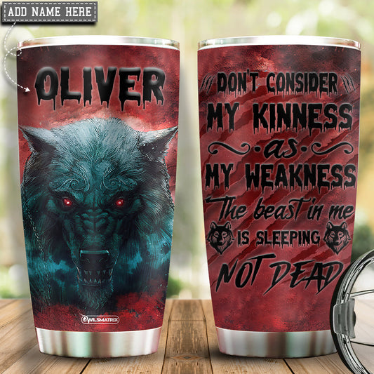 Wolf Kindness Personalized 20 Oz Tumbler For Hot Cold Drinks And Travel