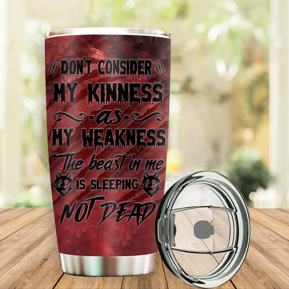 Wolf Kindness Personalized 20 Oz Tumbler For Hot Cold Drinks And Travel