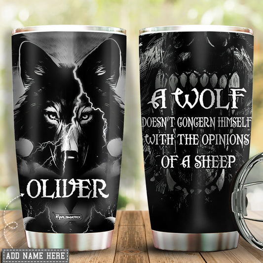 Wolf Kindness Personalized 20 Oz Tumbler For Tea Water Iced Drinks And Personalized Gift Ideas