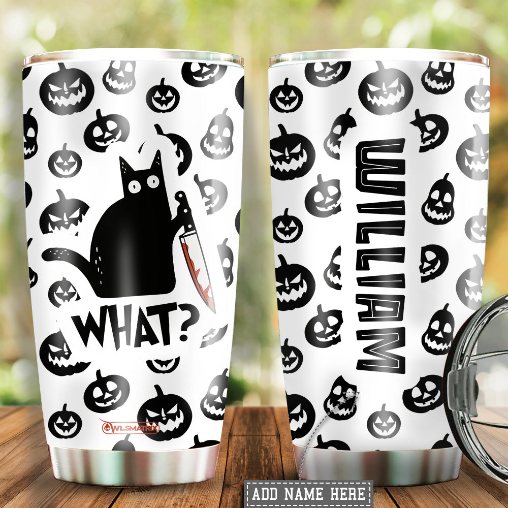 Halloween Cat What Personalized 20 Oz Tumbler