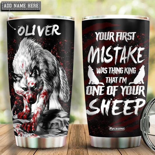 Wolf Kindness Personalized 20 Oz Tumbler For Home Office Car Cup Holder And Outdoor Adventures