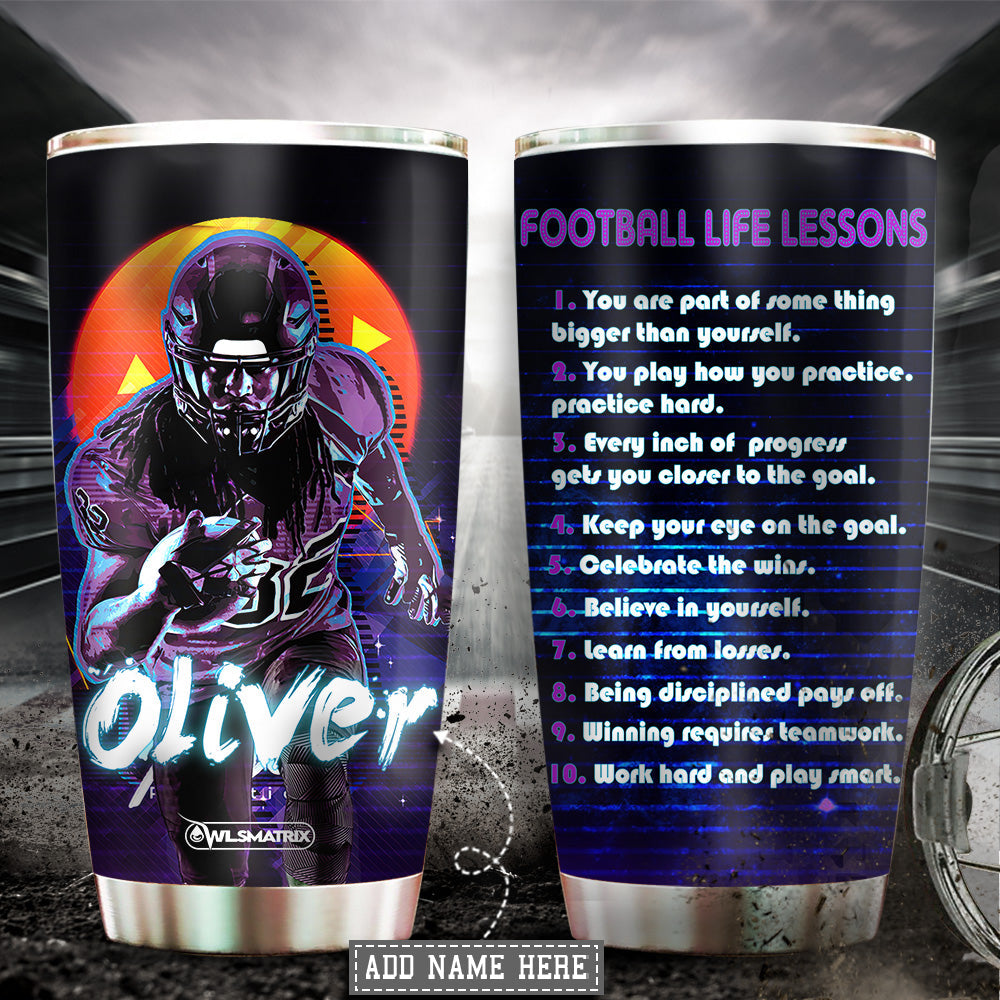 Football Life Lessons Personalized 20 Oz Tumbler