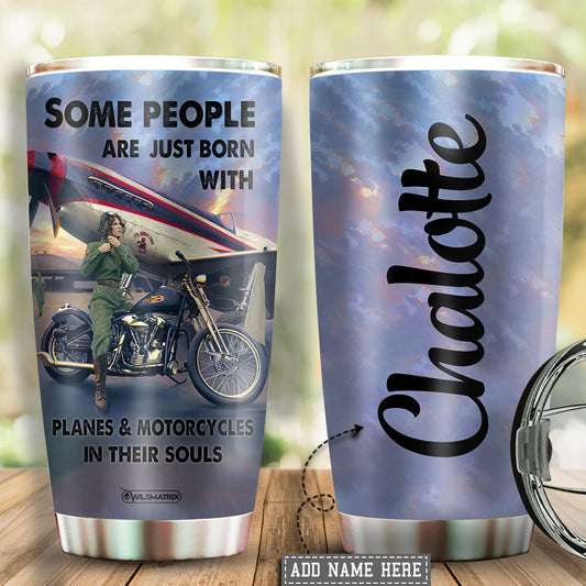 Motorcycles In Their Souls Personalized 20 Oz Tumbler