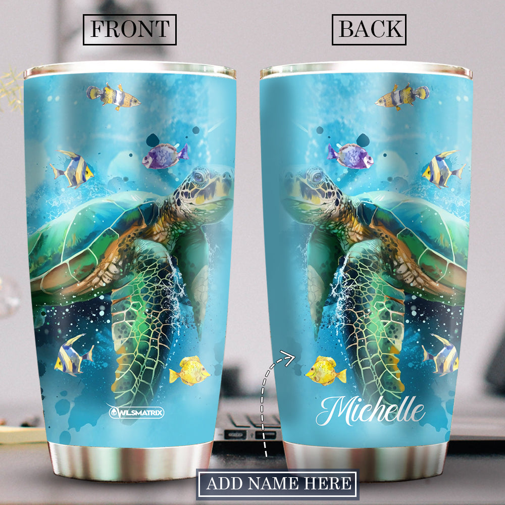 Turtle Love Fish Personalized 20 Oz Tumbler For Travel Gifts