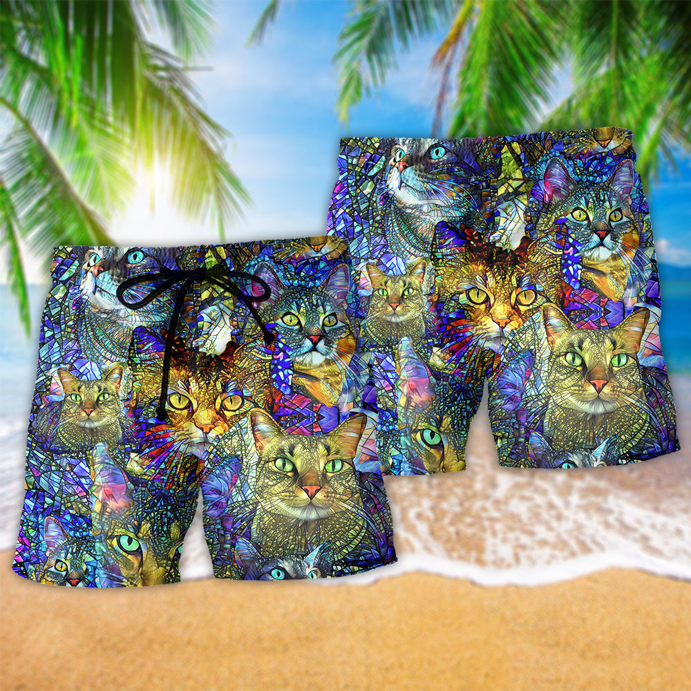 Tabby Cat Lover Art – Beach Short