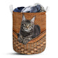 Tabby Cat Rattan Texture - Laundry Basket - Owls Matrix LTD