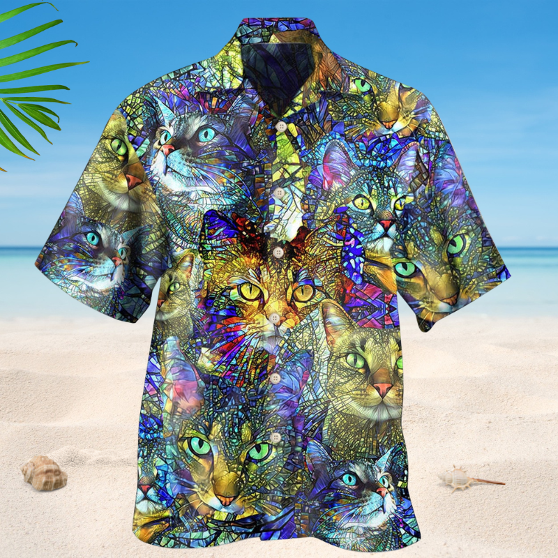 Tabby Cat Lover Style – Hawaiian Shirt