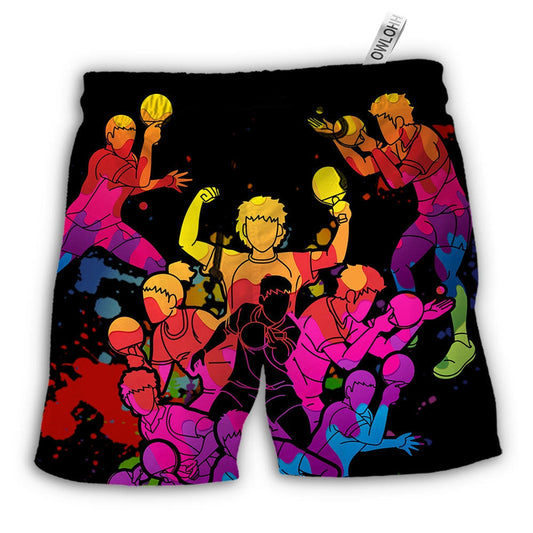 Beach Short / Adults / S Table Tennis Color Art - Beach Short - Owls Matrix LTD
