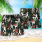 Taekwondo Tropical Floral - Beach Short - Owls Matrix LTD