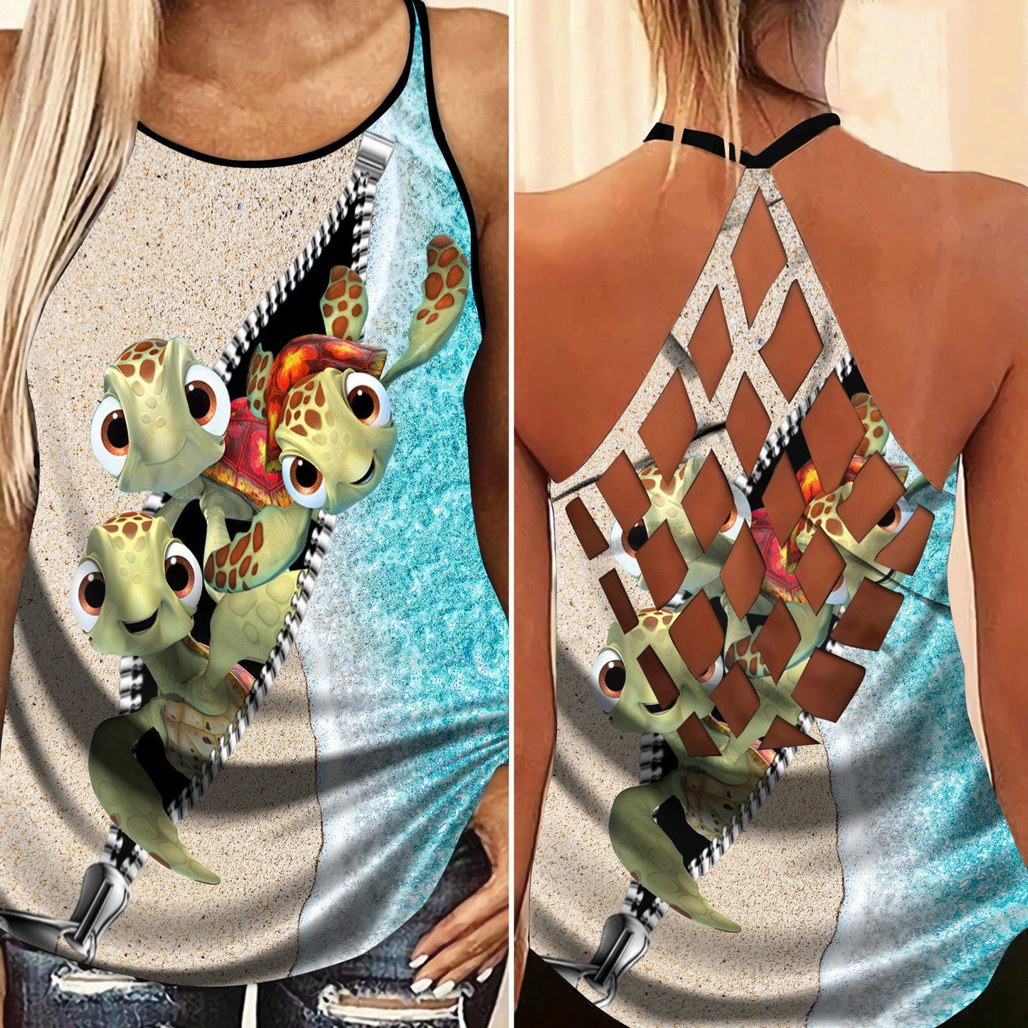 Turtle Loves Beach Loves Ocean Limited Edition 7 – Hollow Tank Top