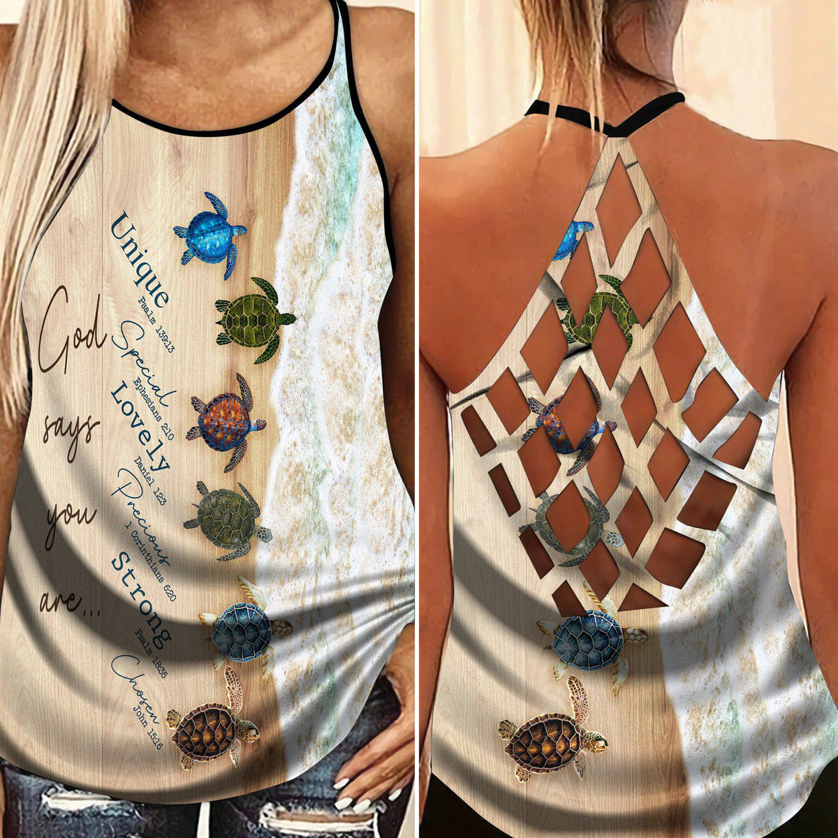Turtle Loves Beach Loves Ocean Limited Edition 8 – Hollow Tank Top