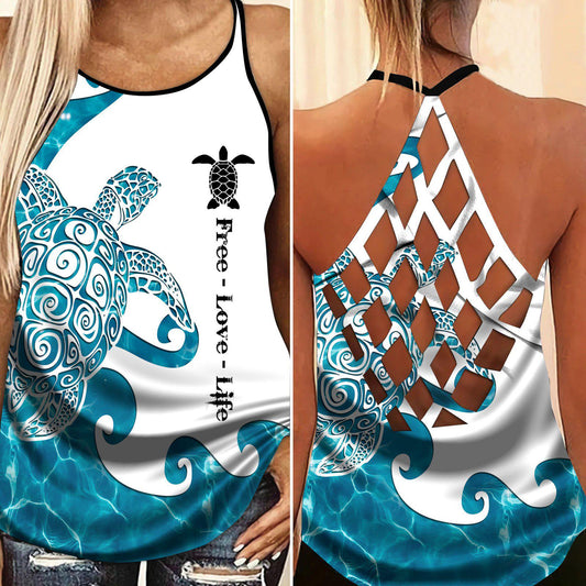 Turtle Loves Beach Loves Ocean Limited Edition 9 – Hollow Tank Top