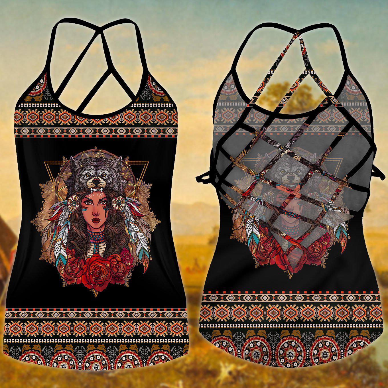 Native Wolf Woman Rose Limited Edition – Hollow Tank Top