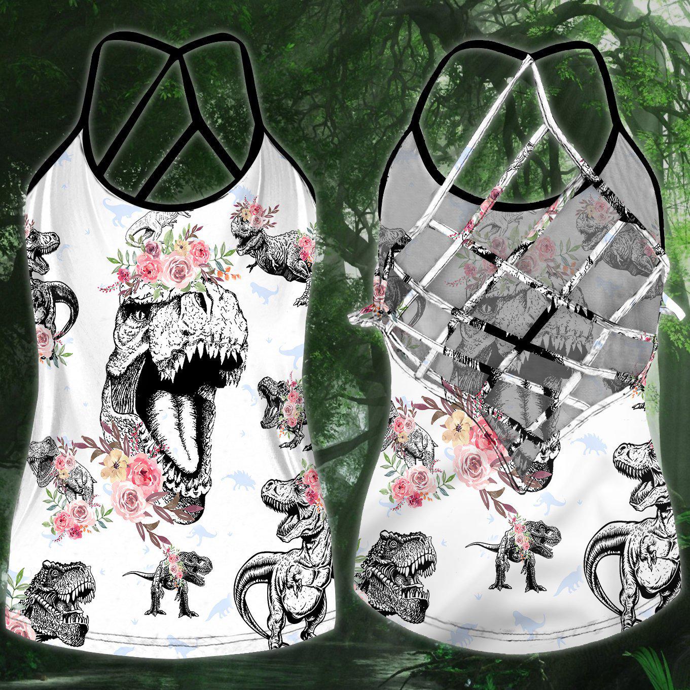 Dinosaurs Peace Life Style Limited - Cross Open Back Camisole Tank Top 5-Owls Matrix