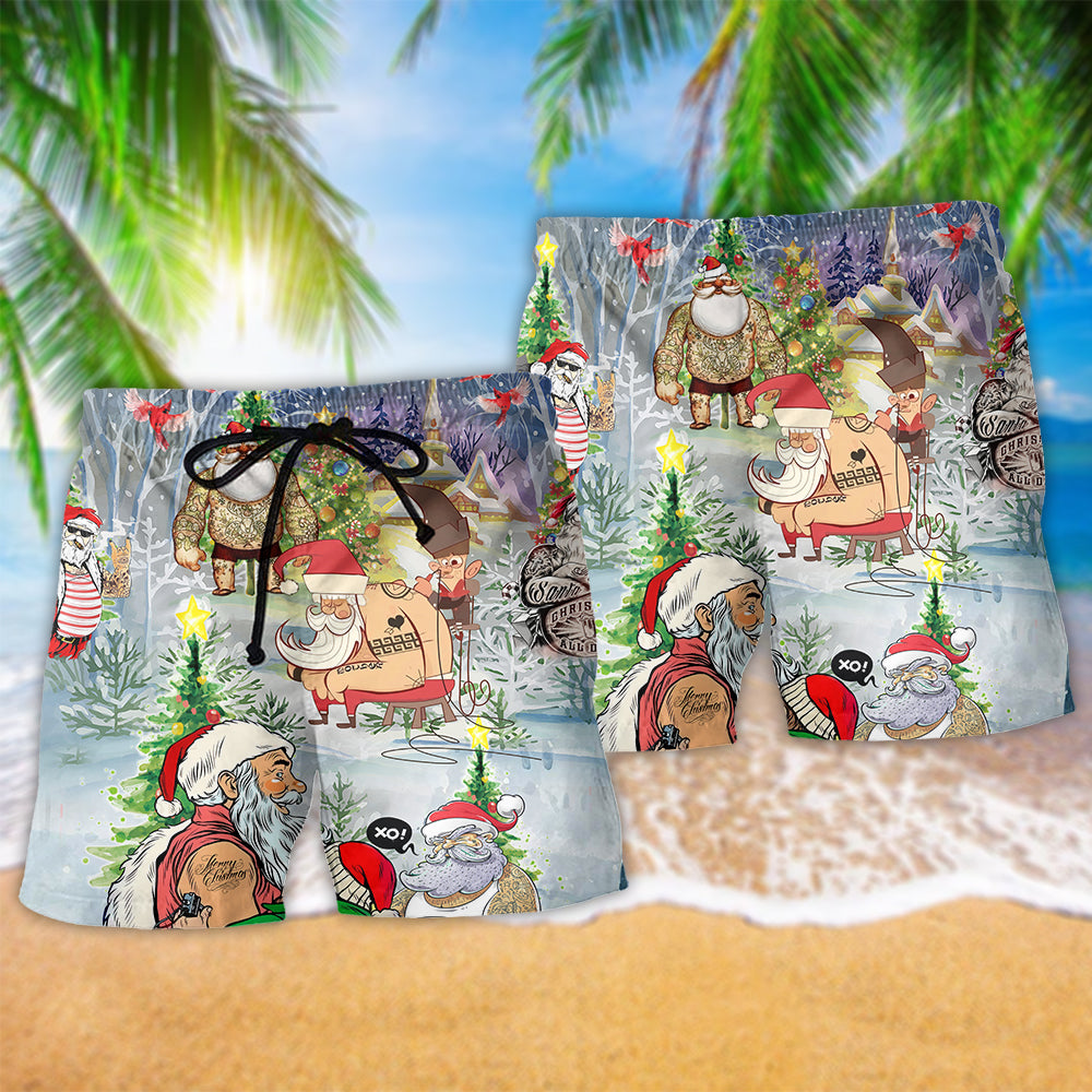 Tattoo Santa Christmas – Beach Short