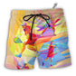 Beach Short / Adults / S Tennis Beautiful Art - Beach Short - Owls Matrix LTD