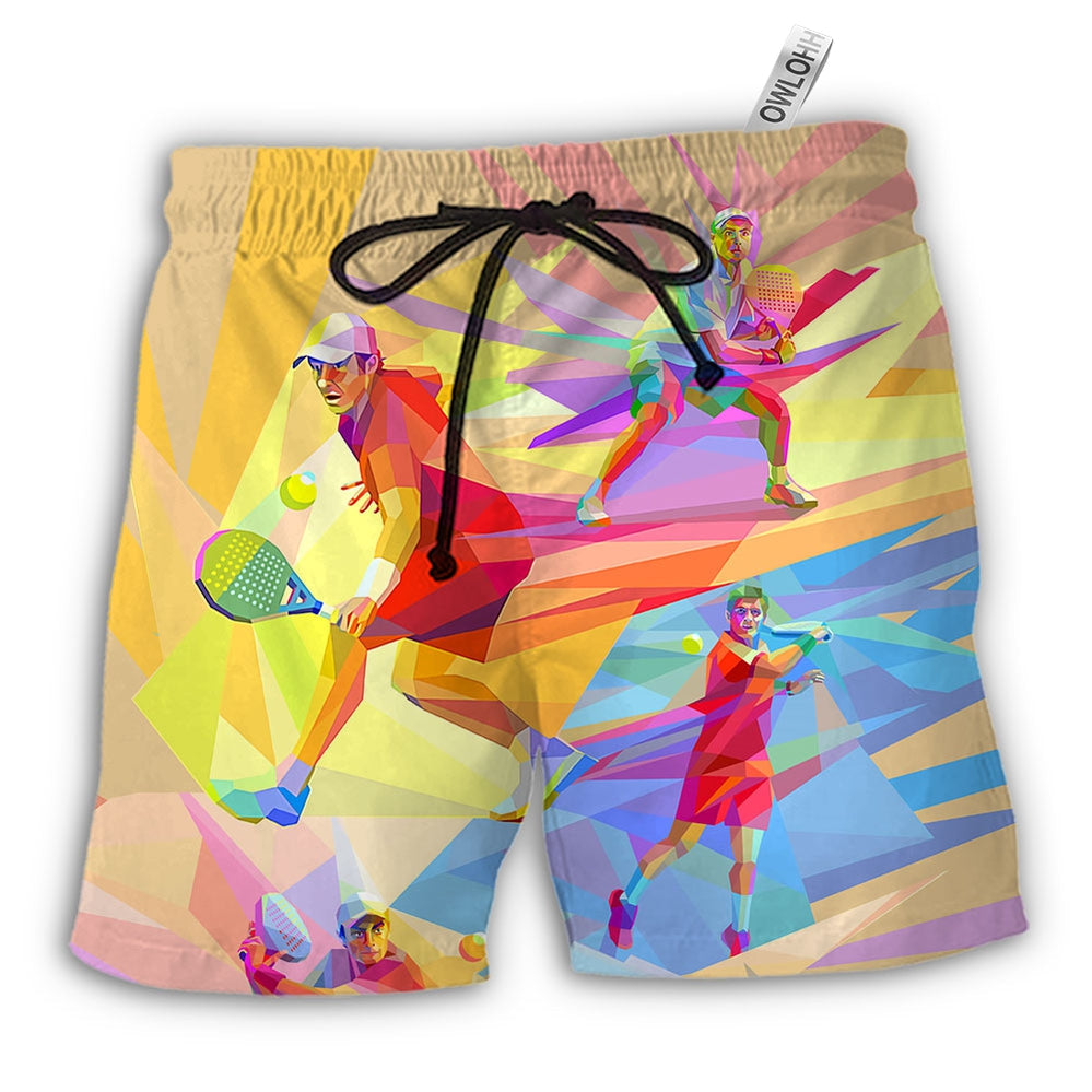 Beach Short / Adults / S Tennis Beautiful Art - Beach Short - Owls Matrix LTD
