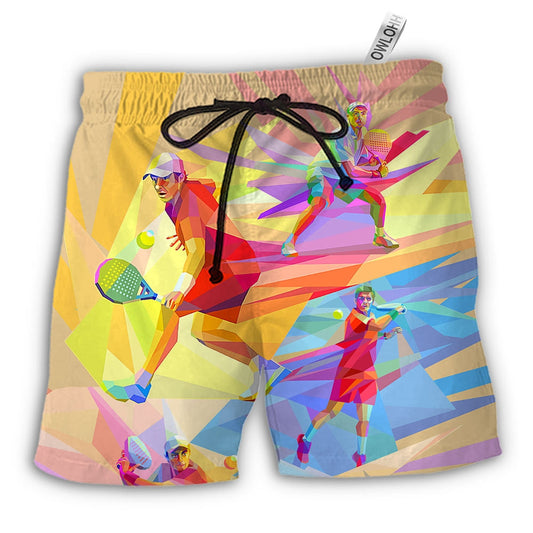 Beach Short / Adults / S Tennis Beautiful Art - Beach Short - Owls Matrix LTD