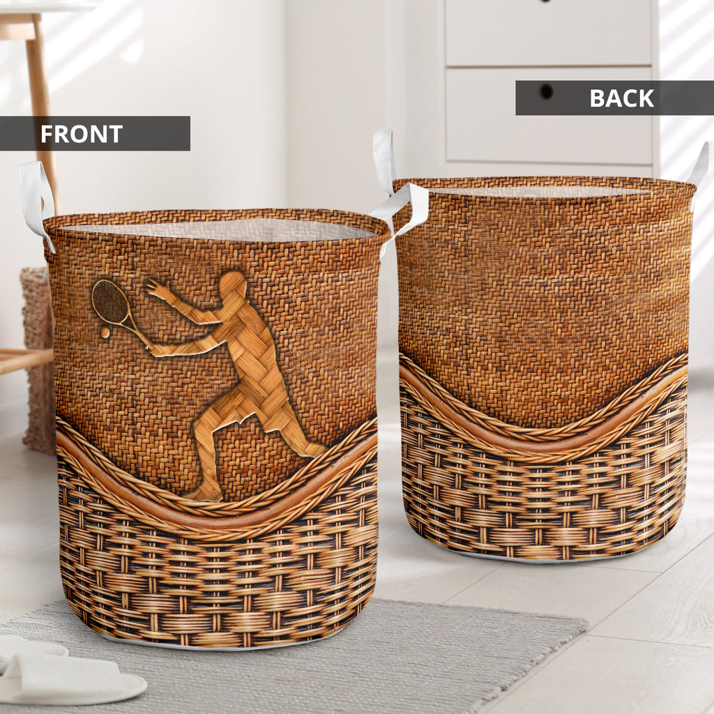 Tennis Man Rattan Texture Style - Laundry Basket - Owls Matrix LTD