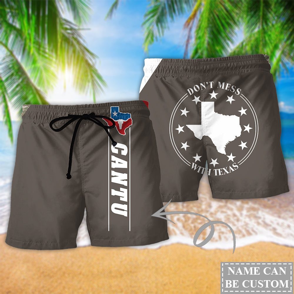 Texas Peace Life Bold Statement Art Personalized – Beach Short