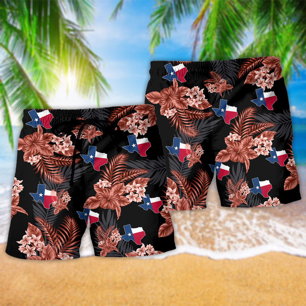 Texas Peace Life Tropical Floral Art – Beach Short