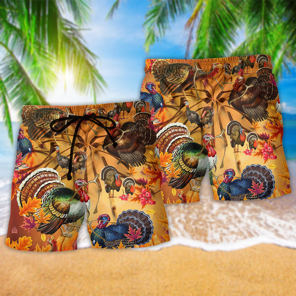Thanksgiving Wishbone Holiday Art – Beach Short