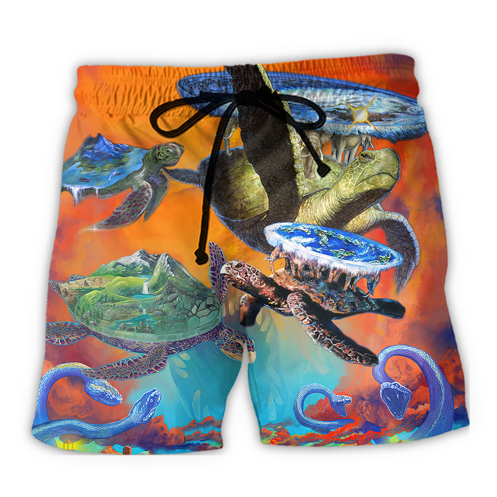 Turtle Cosmic Earthback Art – Beach Short