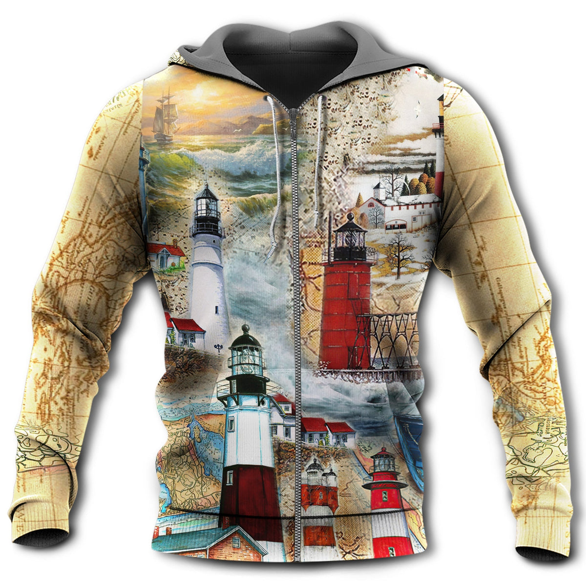 The Past Is A Lighthouse Quote - 3D Hoodie