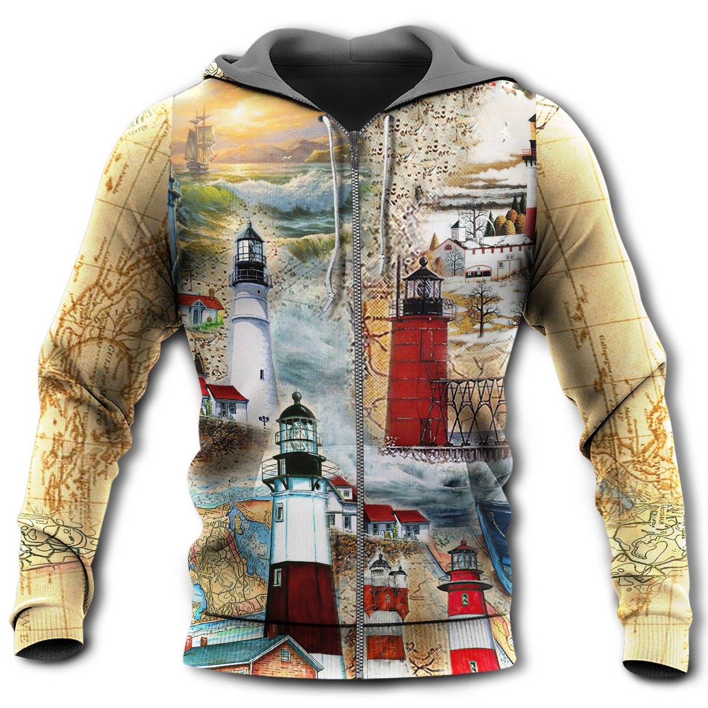 The Past Is A Lighthouse Quote - 3D Hoodie