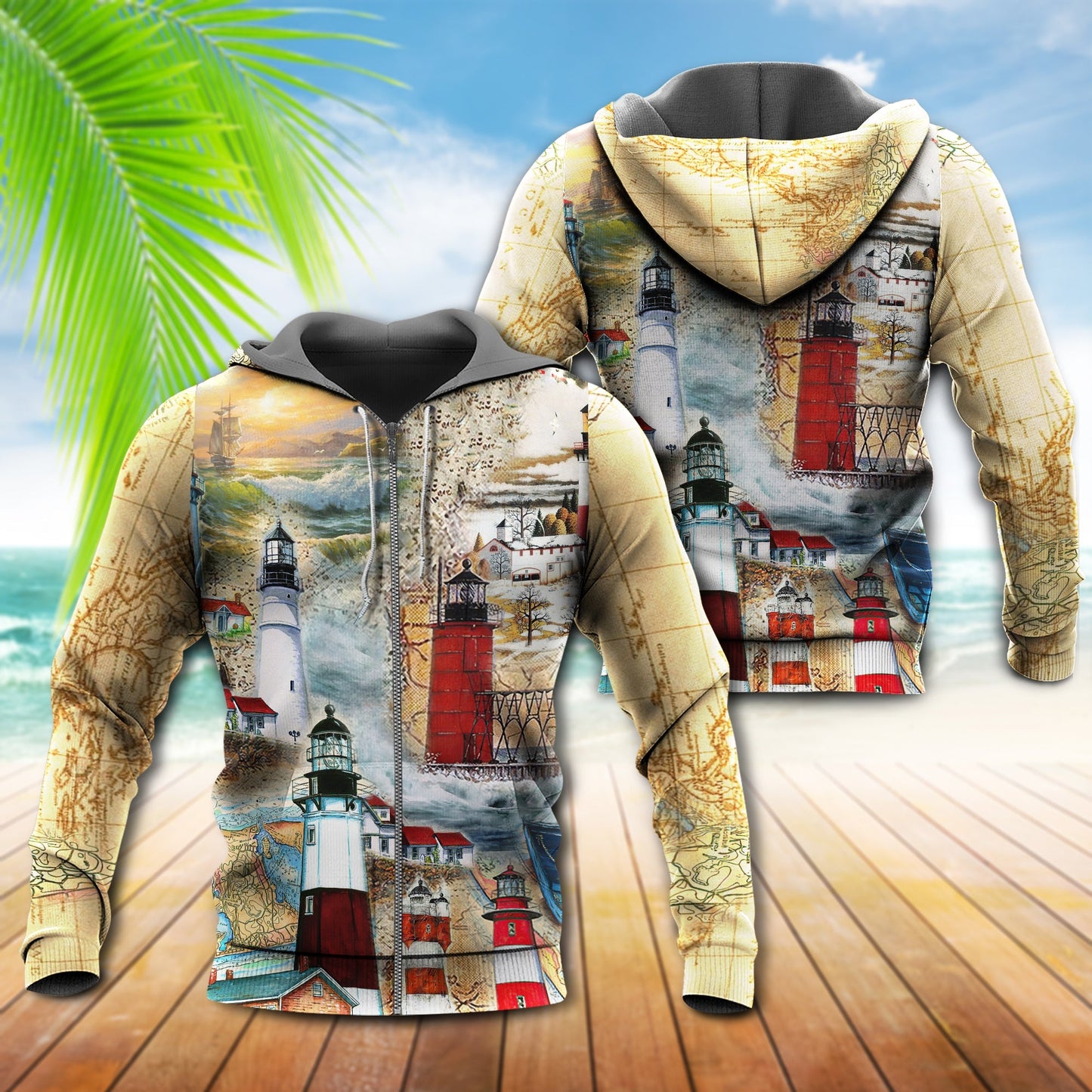 The Past Is A Lighthouse Quote - 3D Hoodie