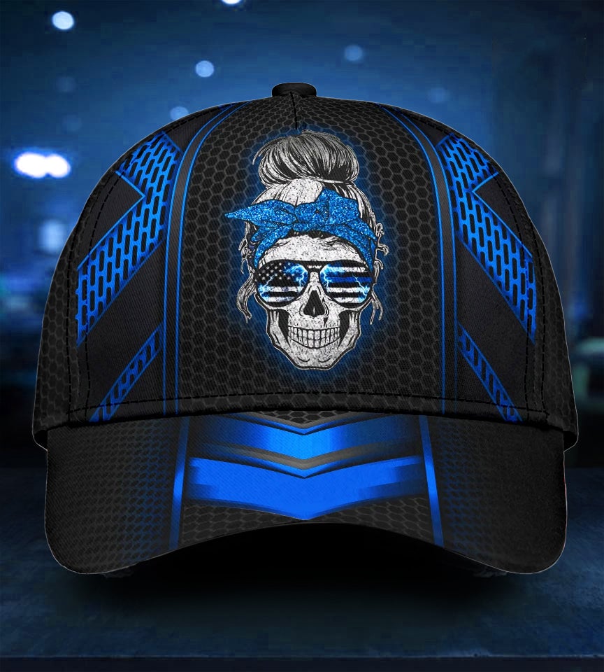 Thunder Blue Skull Storm Style – Classic Cap