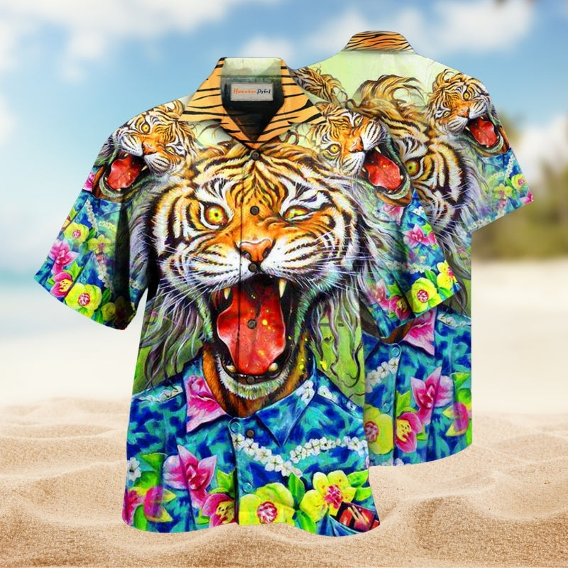 Tiger Awesome With Flowers Limited Edition – Hawaiian Shirt