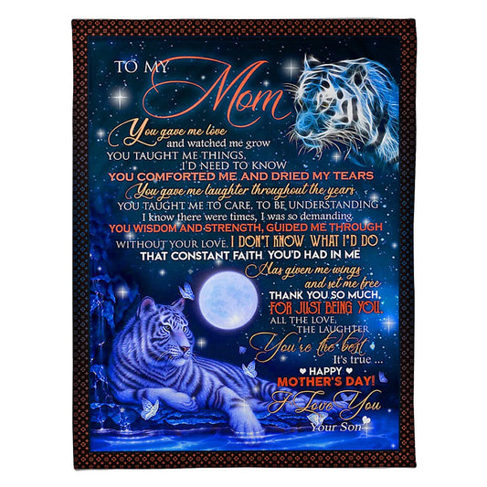 Tiger Love Big Hug From Daughter 50 x 60 Inch Flannel Blanket For Cozy Bedroom And Sofa Decor